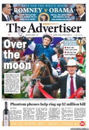 The Advertiser (Australia) Newspaper Front Page for 7 November 2012