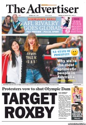 The Advertiser (Australia) Newspaper Front Page for 7 July 2012