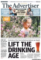 The Advertiser (Australia) Newspaper Front Page for 8 October 2013