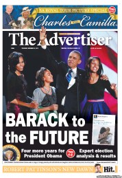 The Advertiser (Australia) Newspaper Front Page for 8 November 2012
