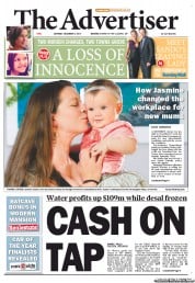 The Advertiser (Australia) Newspaper Front Page for 8 December 2012