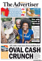The Advertiser (Australia) Newspaper Front Page for 8 March 2013