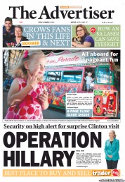 The Advertiser (Australia) Newspaper Front Page for 9 November 2012