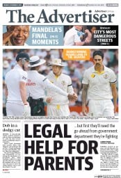 The Advertiser (Australia) Newspaper Front Page for 9 December 2013