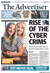 The Advertiser (Australia) Front Page for Wednesday, 31 October 2018