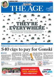 The Age (Australia) Newspaper Front Page for 10 November 2015