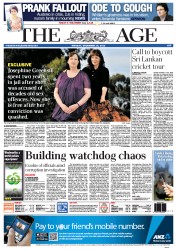 The Age (Australia) Newspaper Front Page for 10 December 2012