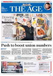 The Age (Australia) Newspaper Front Page for 10 February 2016