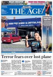 The Age (Australia) Newspaper Front Page for 10 March 2014