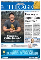 The Age (Australia) Newspaper Front Page for 10 March 2015