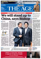 The Age (Australia) Newspaper Front Page for 10 July 2014