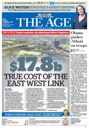 The Age (Australia) Newspaper Front Page for 11 November 2014