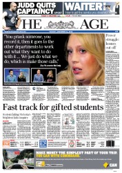 The Age (Australia) Newspaper Front Page for 11 December 2012