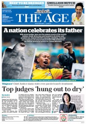 The Age (Australia) Newspaper Front Page for 11 December 2013
