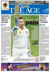 The Age (Australia) Newspaper Front Page for 11 December 2014