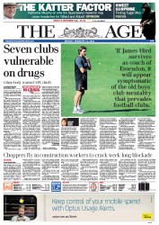 The Age (Australia) Newspaper Front Page for 11 February 2013