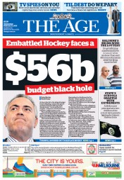 The Age (Australia) Newspaper Front Page for 11 February 2015
