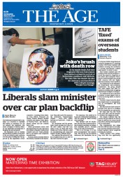 The Age (Australia) Newspaper Front Page for 11 March 2015