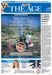 The Age (Australia) Newspaper Front Page for 11 April 2016