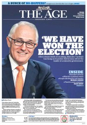 The Age (Australia) Newspaper Front Page for 11 July 2016