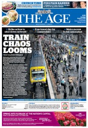 The Age (Australia) Newspaper Front Page for 11 August 2015