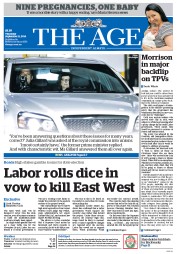 The Age (Australia) Newspaper Front Page for 11 September 2014