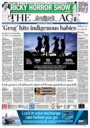 The Age (Australia) Newspaper Front Page for 12 November 2012