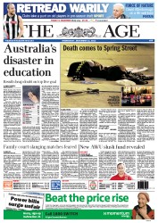 The Age (Australia) Newspaper Front Page for 12 December 2012