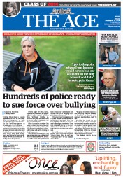 The Age (Australia) Newspaper Front Page for 12 December 2014