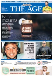 The Age (Australia) Newspaper Front Page for 12 January 2015
