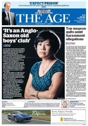 The Age (Australia) Newspaper Front Page for 12 March 2015