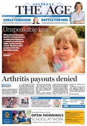 The Age (Australia) Newspaper Front Page for 12 March 2016
