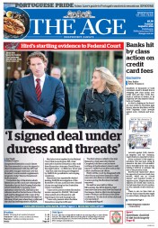 The Age (Australia) Newspaper Front Page for 12 August 2014