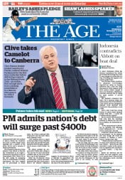 The Age (Australia) Newspaper Front Page for 13 November 2013