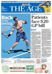 The Age (Australia) Newspaper Front Page for 13 January 2015