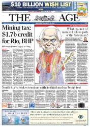 The Age (Australia) Newspaper Front Page for 13 February 2013