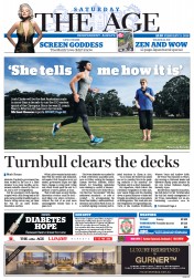 The Age (Australia) Newspaper Front Page for 13 February 2016