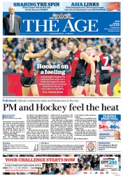The Age (Australia) Newspaper Front Page for 13 April 2015