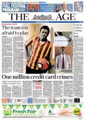 The Age (Australia) Newspaper Front Page for 13 July 2012