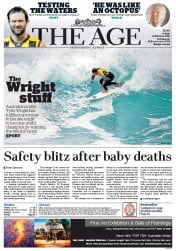 The Age (Australia) Newspaper Front Page for 14 January 2017