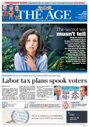 The Age (Australia) Newspaper Front Page for 14 March 2016