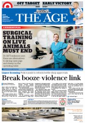 The Age (Australia) Newspaper Front Page for 14 April 2016