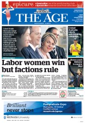 The Age (Australia) Newspaper Front Page for 15 October 2013