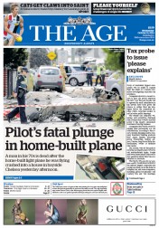 The Age (Australia) Newspaper Front Page for 15 October 2014