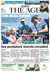 The Age (Australia) Newspaper Front Page for 15 August 2016