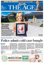 The Age (Australia) Newspaper Front Page for 16 January 2015