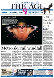 The Age (Australia) Newspaper Front Page for 16 April 2016