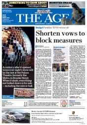The Age (Australia) Newspaper Front Page for 16 May 2014