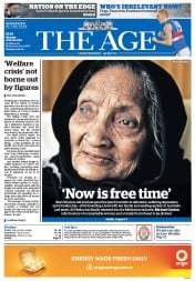 The Age (Australia) Newspaper Front Page for 16 June 2014