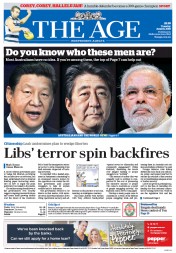 The Age (Australia) Newspaper Front Page for 16 June 2015